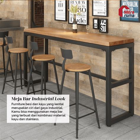 Meja bar cafe sederhana  Tergantung pada lokasi penempatannya, ukuran meja bar bisa berbeda-beda